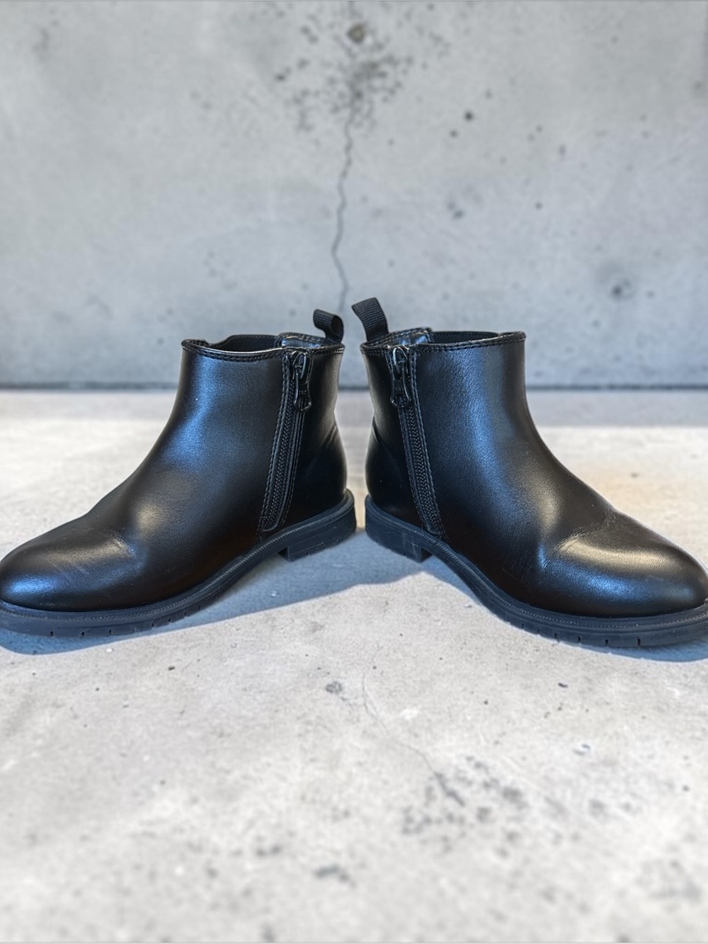 Cat & Jack Kids Black Chelsea Side-Zip Ankle Boots Size 11 EUC